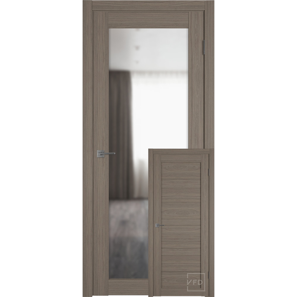 Межкомнатная дверь "Атум PRO Х32", зеркало, Brun Oak