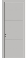 Межкомнатная дверь "К 11" ALU, по Black, серая матовая