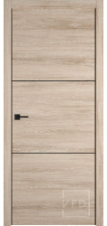 Межкомнатная дверь "URBAN 2", пг, Sand Vellum (черный молдинг)